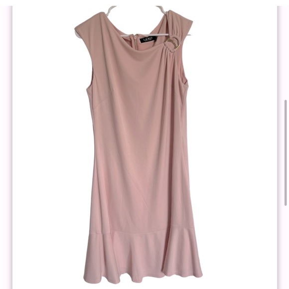 Lauren Ralph Lauren Asymmetrical Jersey Dress in Blush Pink - Picture 6 of 12